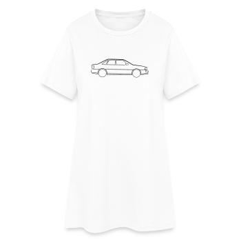 Auto Silhouette - Frauen T-Shirt-Kleid - Weiß - Vorne