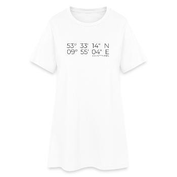 Coordonnées Ottensen Hamburg - Robe T-shirt Femme - blanc - Devant