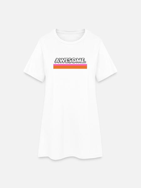 Awesome Retro Stripe - Women’s T-Shirt Dress - white