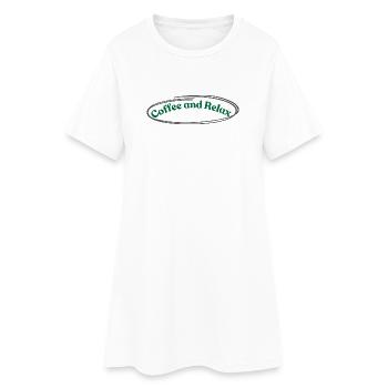 Café et détente - Robe T-shirt Femme - blanc - Devant