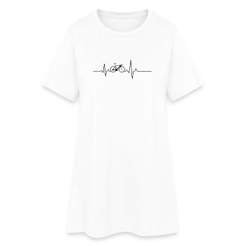 Cyclisme cardiaque – Cycliste ECG - Robe T-shirt Femme - blanc - Devant