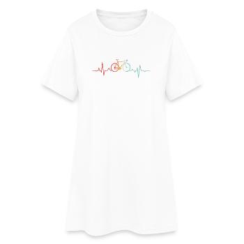 Bicycle Heartbeat vintage - Robe T-shirt Femme - blanc - Devant