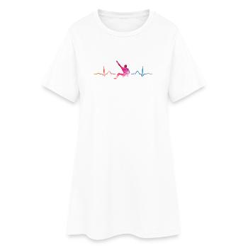 Boulderer heartbeat Bouldering Bouldering - Women’s T-Shirt Dress - white - Front