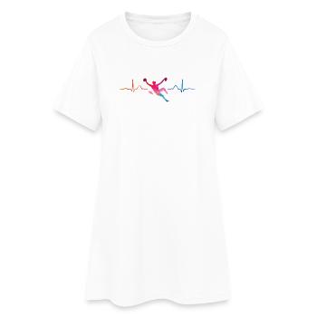 Boulderer heartbeat Bouldering Bouldering - Women’s T-Shirt Dress - white - Front