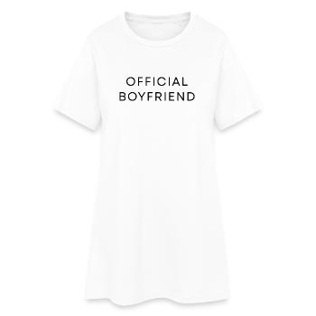 OFFICIAL BOYFRIEND - Frauen T-Shirt-Kleid - Weiß - Vorne