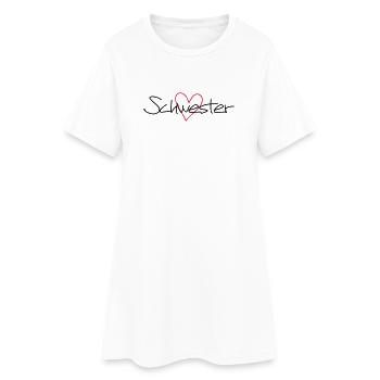 Herz Schwester Schwesterherz Geschenk Liebe - Frauen T-Shirt-Kleid - Weiß - Vorne