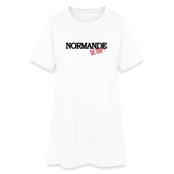 Normande de ouf (noir) - Robe T-shirt Femme - blanc - Devant