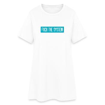 Fuck the system - Frauen T-Shirt-Kleid - Weiß - Vorne