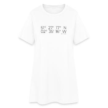 Coordonnées : Bristol, Angleterre - Robe T-shirt Femme - blanc - Devant