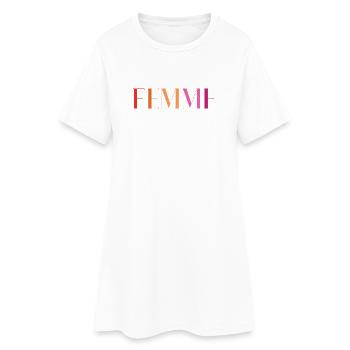 LGBT Pride Month - Lesbian Love. Femme - Women’s T-Shirt Dress - white - Front