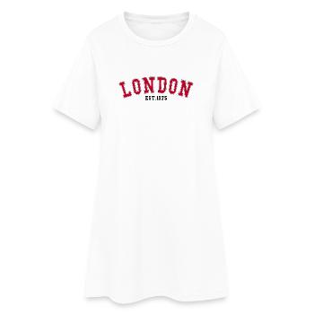 LONDON_EST_1975 - Frauen T-Shirt-Kleid - Weiß - Vorne