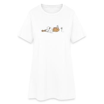 Chill out - Frauen T-Shirt-Kleid - Weiß - Vorne