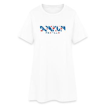 Chemise, sweat à capuche, sac Dokkum Friesland Fryslan Flag - Robe T-shirt Femme - blanc - Devant