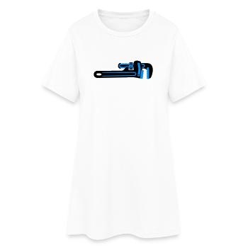 Outil à clé à molette Plombier - Robe T-shirt Femme - blanc - Devant