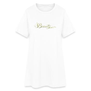 Beauté Lettres, Design de la nature - Robe T-shirt Femme - blanc - Devant
