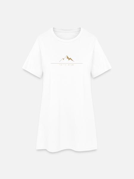 Silent Peak Beige - Frauen T-Shirt-Kleid - Weiß