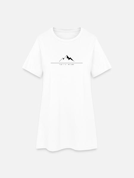 Silent Peak Schwarz - Frauen T-Shirt-Kleid - Weiß