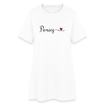 Ponies Herz - Frauen T-Shirt-Kleid - Weiß - Vorne