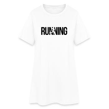 Laufen - Frauen T-Shirt-Kleid - Weiß - Vorne