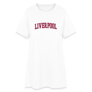 Liverpool Varsity Lettering Design - Women’s T-Shirt Dress - white - Front