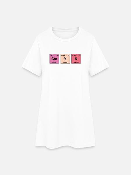 CMYK in periodic elements - Women’s T-Shirt Dress - white