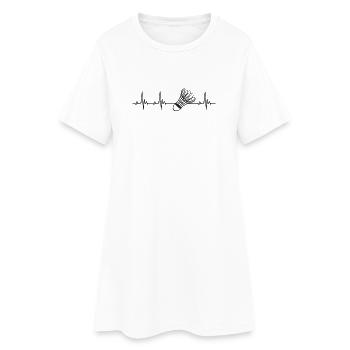 Badminton battement de cœur avec un joueur de badminton - Robe T-shirt Femme - blanc - Devant