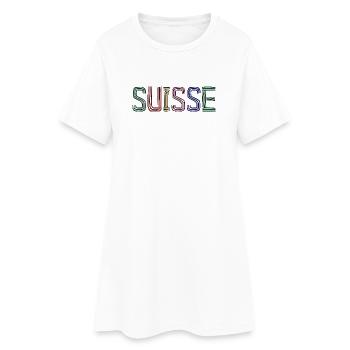 SCHWEIZ. HUMOR. LAND. FLAGGE. GENF. LAUSANNE - Frauen T-Shirt-Kleid - Weiß - Vorne