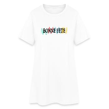 FÊTE DES PÈRES. BONNE FÊTE PAPA. PAPA. BONNE FÊTE. - Robe T-shirt Femme - blanc - Devant