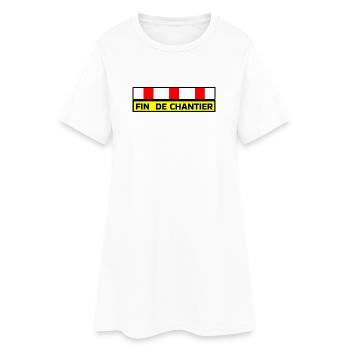 Ende des Projekts - Frauen T-Shirt-Kleid - Weiß - Vorne