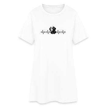 Golden Retriever ECG Heartbeat - Women’s T-Shirt Dress - white - Front