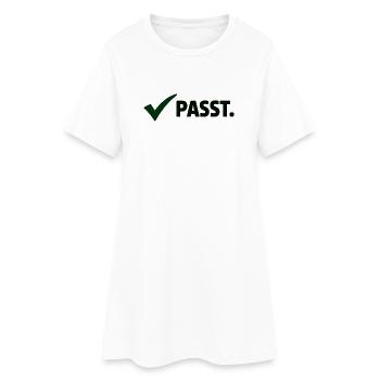 Passt. Minimal Meme Statement T-Shirt - Frauen T-Shirt-Kleid - Weiß - Vorne