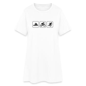Icônes du triathlon Sport - Robe T-shirt Femme - blanc - Devant