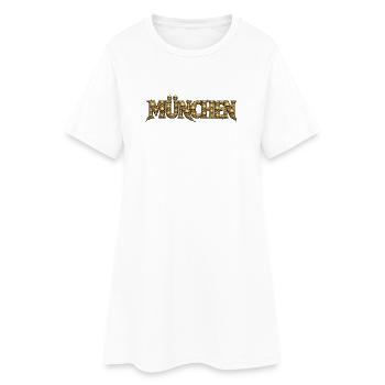 Goldene Schädelbuchstaben München - Frauen T-Shirt-Kleid - Weiß - Vorne