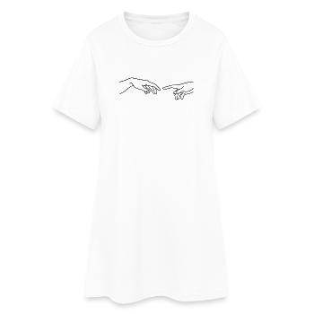 Lignes de contact des mains - Robe T-shirt Femme - blanc - Devant