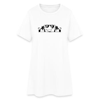 Sommer Palmen  - Frauen T-Shirt-Kleid - Weiß - Vorne