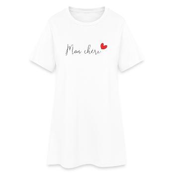PAPA. FÊTE DES PÈRES. BONNE FÊTE PAPA. BONNE FÊTE. - Robe T-shirt Femme - blanc - Devant