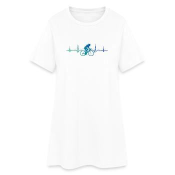 Idée cadeau pour un cycliste de course avec un vélo de route - Robe T-shirt Femme - blanc - Devant