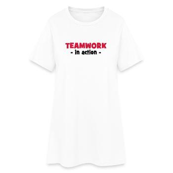 Travail d’équipe en action - Robe T-shirt Femme - blanc - Devant