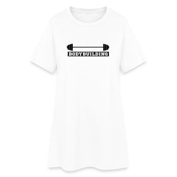 culturiste, musculation,fitness,entraînement,bête - Robe T-shirt Femme - blanc - Devant