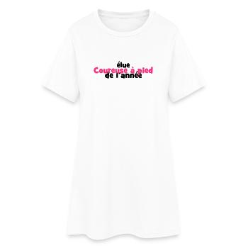 Laufen / Running / Jogging / Joggen / Marathon - Frauen T-Shirt-Kleid - Weiß - Vorne
