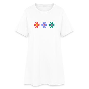 FLEUR. FLOWER. NATURE. ECOLOGIE. BONHEUR. ZEN - Robe T-shirt Femme - blanc - Devant