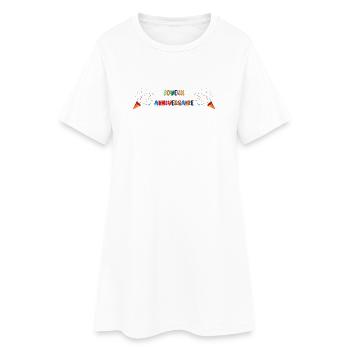 JAHRESTAG. ALLES GUTE ZUM GEBURTSTAG. ALLES GUTE ZUM GEBURTSTAG. - Frauen T-Shirt-Kleid - Weiß - Vorne