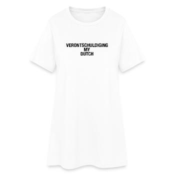 SORRY MY DUTCH Language - Frauen T-Shirt-Kleid - Weiß - Vorne