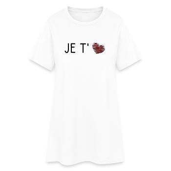 HERZ. NOEL. WEIHNACHTEN. HERZ. HERZ. VATERTAG - Frauen T-Shirt-Kleid - Weiß - Vorne