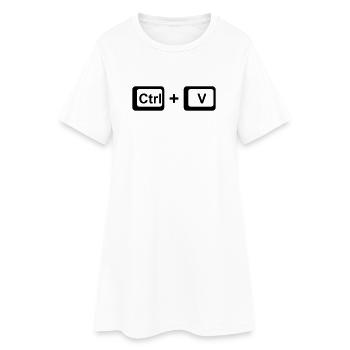 CTRL+V / Cadeau enfant pour la fête des pères / Fête des mères - Robe T-shirt Femme - blanc - Devant