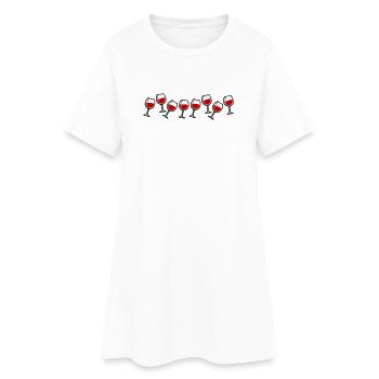 Weingläser Anstoßen Wein - Frauen T-Shirt-Kleid - Weiß - Vorne