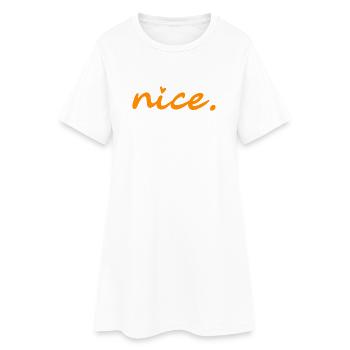 Gentil. (orange sans ombre) - Robe T-shirt Femme - blanc - Devant