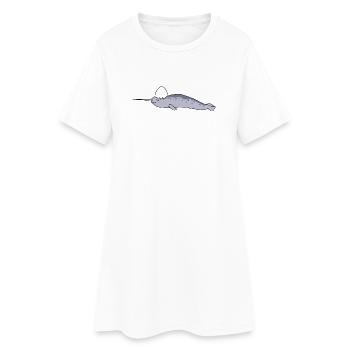 Costume mignon de Narval et licorne de Pâques en dessin animé - Robe T-shirt Femme - blanc - Devant