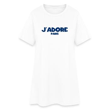 J’Adore Paris - J’aime Paris - France - Frankreich - Robe T-shirt Femme - blanc - Devant