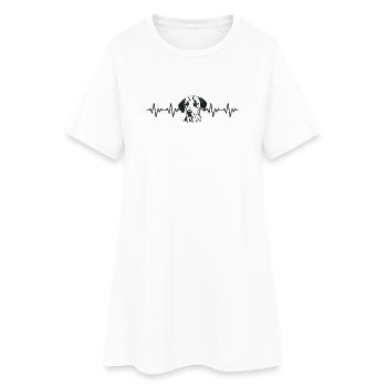 ECG dalmate battement de cœur - Robe T-shirt Femme - blanc - Devant